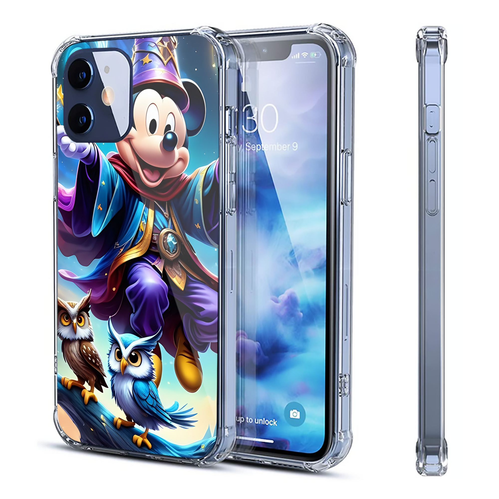 （画像用） ミッキーマウス Mickey Mouse 【iPhone 12シリーズ対応】透明スマホケース（クリアソフトケース）